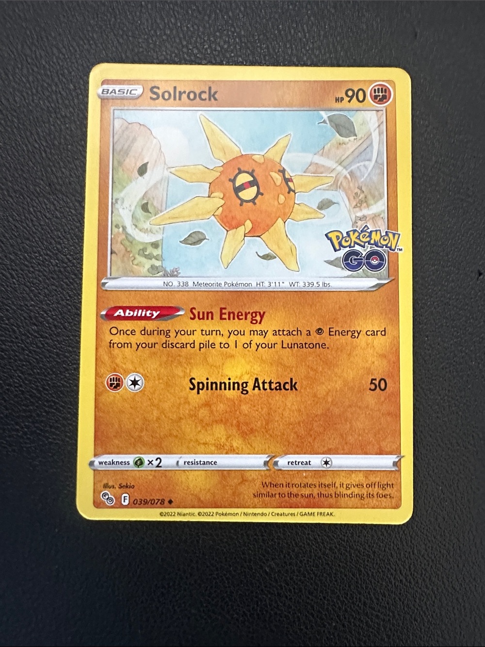 Solrock Trading Card - Yellow